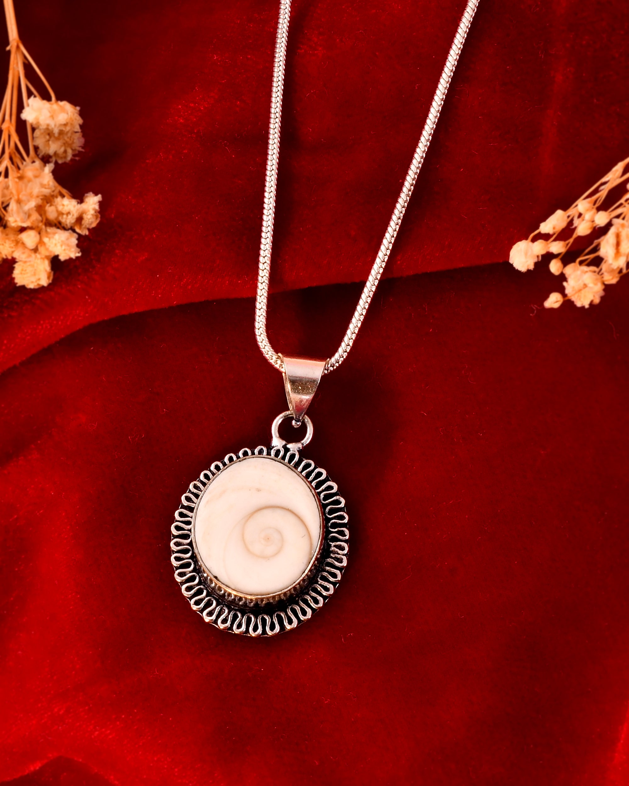 NATURAL SHIVA EYE ( GOMTI CHAKRA)  PENDANT
